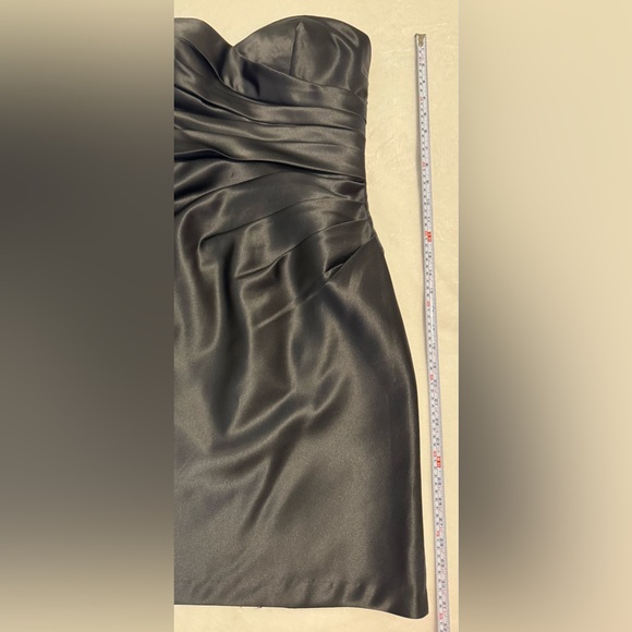 NEW Bill Levkoff Black Satin Strapless Cocktail Party Evening Prom Dress Size 6 - Picture 9 of 9